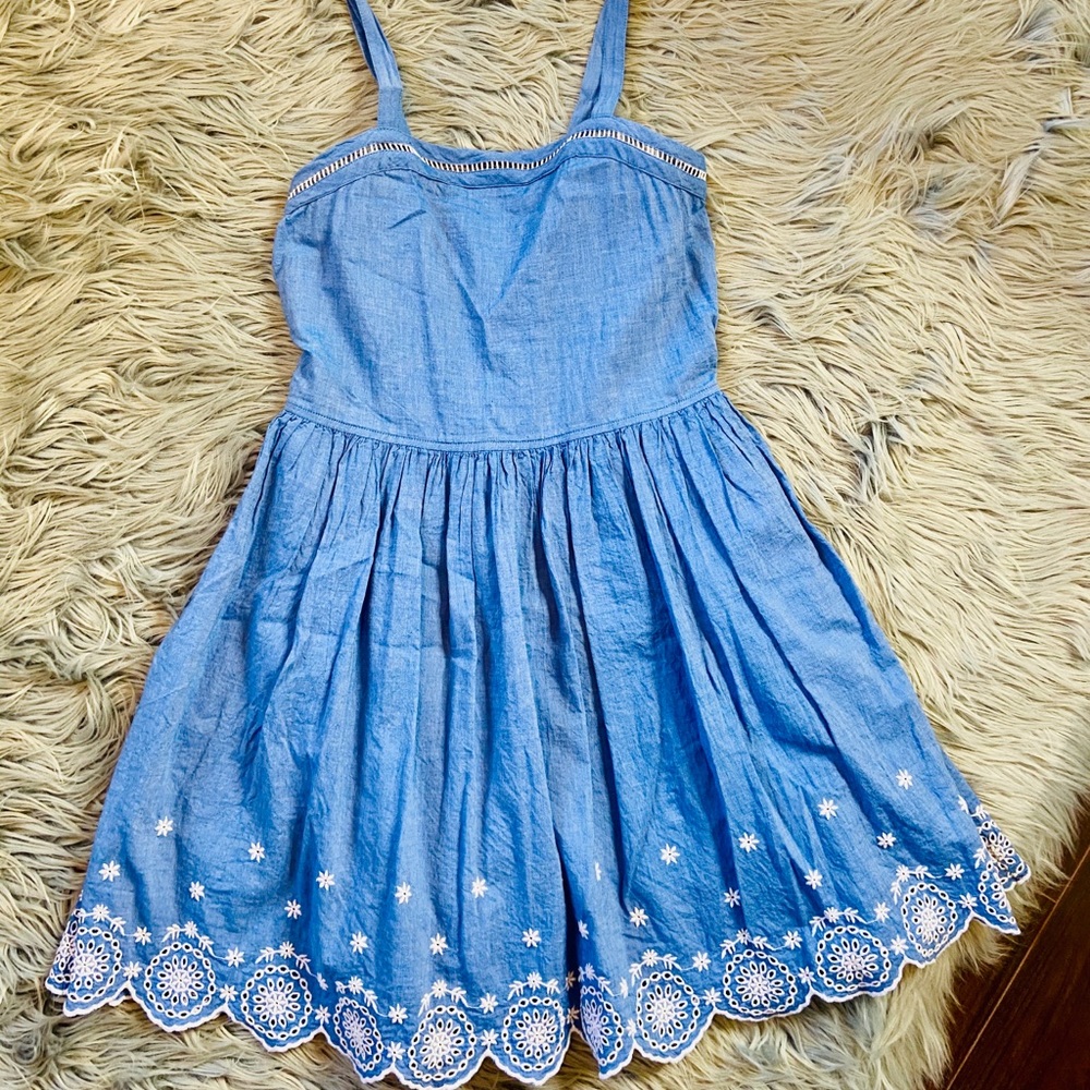 Girls Cat and Jack Eyelet Chambray Dress